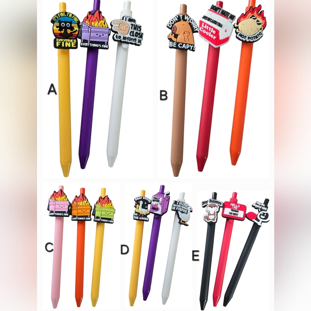 3 Funny Pens Bundle - Pick One Set - Sarcastic Sassy Pen - Everything Is Fine - Picture 3 of 3
